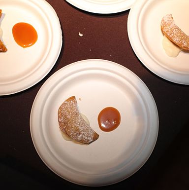 Telepan's apple-pie crescents with apple-butter cream and caramel.