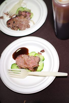 Hill Country Barbecue Market's post-oak-smoked brisket with cucumber salad ...