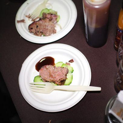 Hill Country Barbecue Market's post-oak-smoked brisket with cucumber salad ...
