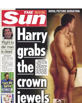 The Sun's replica of the Prince Harry nude photo.