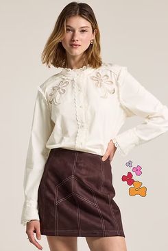 Old Navy x Anna Sui Button-Down Applique Top