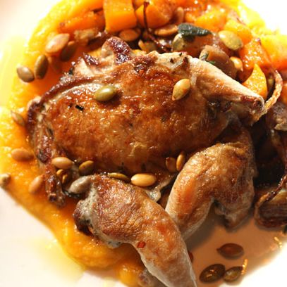 pancetta, butternut squash, pumpkin seeds