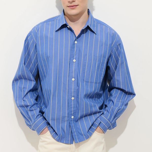 Alex Mill Franklin Striped Shirt in Cotton Poplin