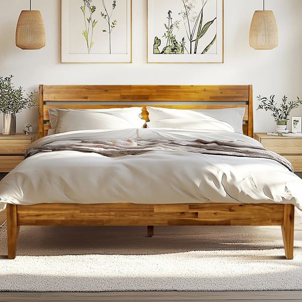 Acacia Premium Emery Solid Wood Platform Bed Frame