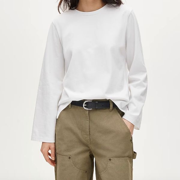 J.Crew Boyfriend Jersey Relaxed Long-Sleeve T-shirt - White