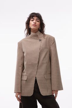 ASOS DESIGN Funnel Neck Wrap Blazer