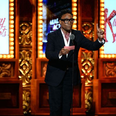 NEW YORK, NY - JUNE 09: Billy Porter accepts the Tony Award for Best Performance by an Actor in a Leading Role in a Musical for his role in 