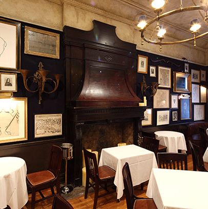 The dining room. Check out that fireplace.