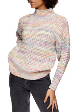 Topshop Space Dye Chunky Turtleneck Sweater