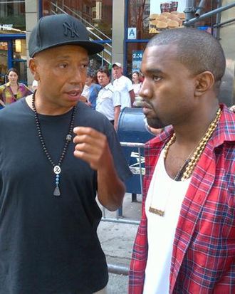 Kanye with protest buddy Russell Simmons.