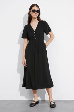 & Other Stories Flutter-Sleeve Midi Dress