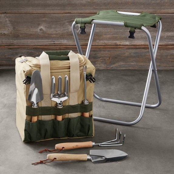 Williams Sonoma Gardening Seat & Tool Kit