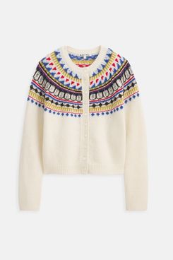 Alex Mill Charlotte Fairisle Sweater in Wool - White