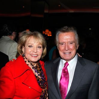 Barbara Walters, Regis Philbin==AMAZON PUBLISHING and THE PEGGY SIEGAL COMPANY Host a Release Party for MY MOTHER WAS NUTS: A Memoir by PENNY MARSHALL==The Monkey Bar, New York==September 19, 2012.
