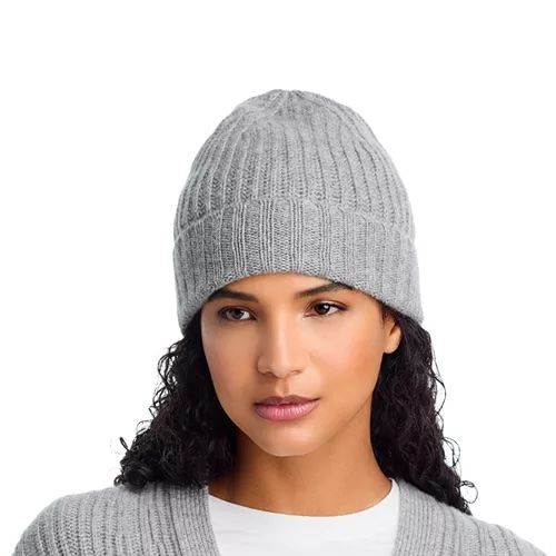 C by Bloomingdale's Rib Knit Cuff Cashmere Hat