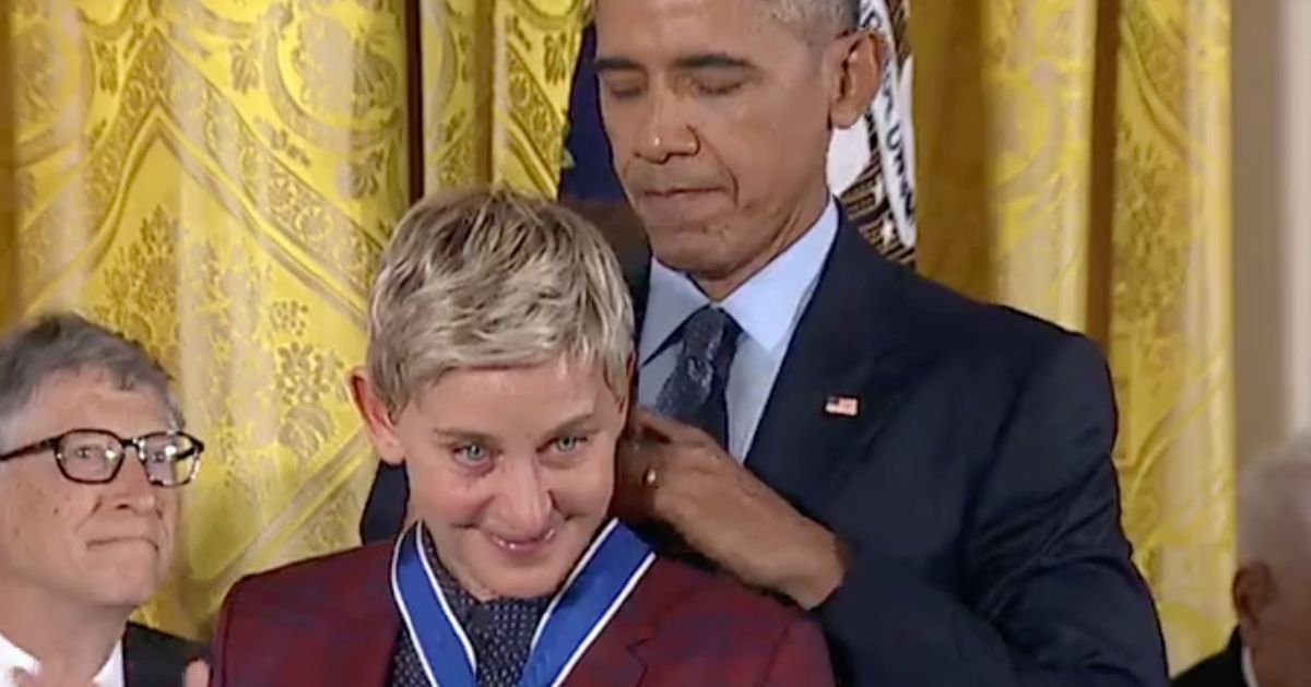 Ellen Degeneres Sheds The Final Tears Of The Republic As Obama Awards 