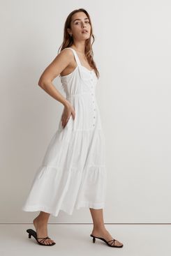 Madewell Button-Front Tiered Midi Dress