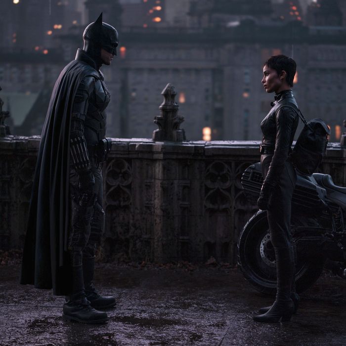 Robert Pattinson and Zoë Kravitz in The Batman.