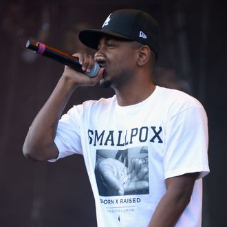 CHICAGO, IL - AUGUST 03: Kendrick Lamar performs during Lollapalooza 2013 at Grant Park on August 3, 2013 in Chicago, Illinois. (Photo by Theo Wargo/Getty Images)