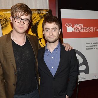 HOLLYWOOD, CA - OCTOBER 05: Actor Dane DeHaan (L) and actor Daniel Radcliffe speak at the Q&A for the Variety Screening Series Presents Sony Pictures Classics' 