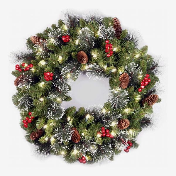 National Tree Company Pre-Lit Artificial Christmas Wreath, 24 Inches