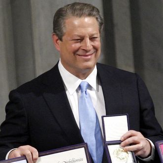 Nobel Peace laureate Al Gore (L) and Doc