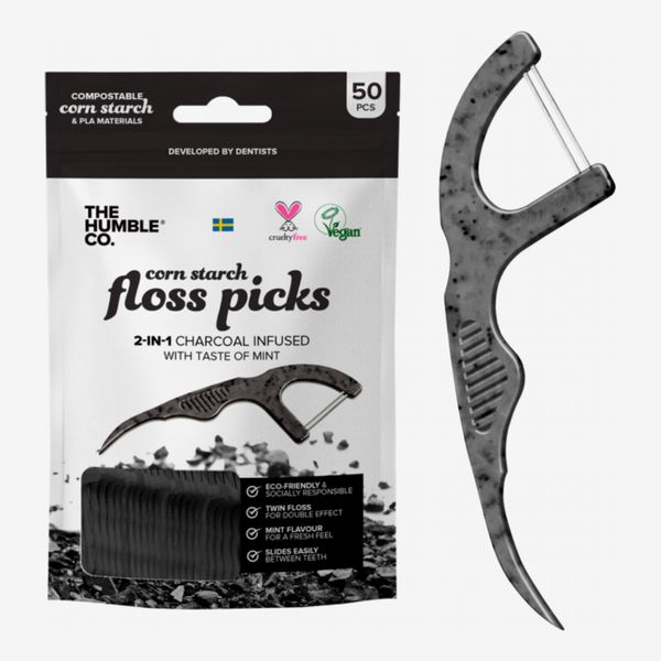 The Humble Co. Charcoal Floss Picks (4 Pack)