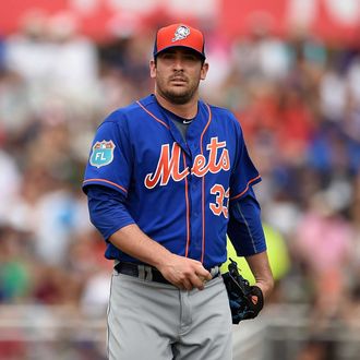 Matt Harvey #33 of the New York Mets prepares to throw a pitch during a spring training game against the Miami Marlins at Roger Dean Stadium on March 13, 2016 in Jupiter, Florida. 