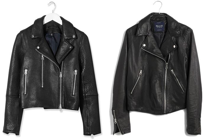 gap black leather jacket