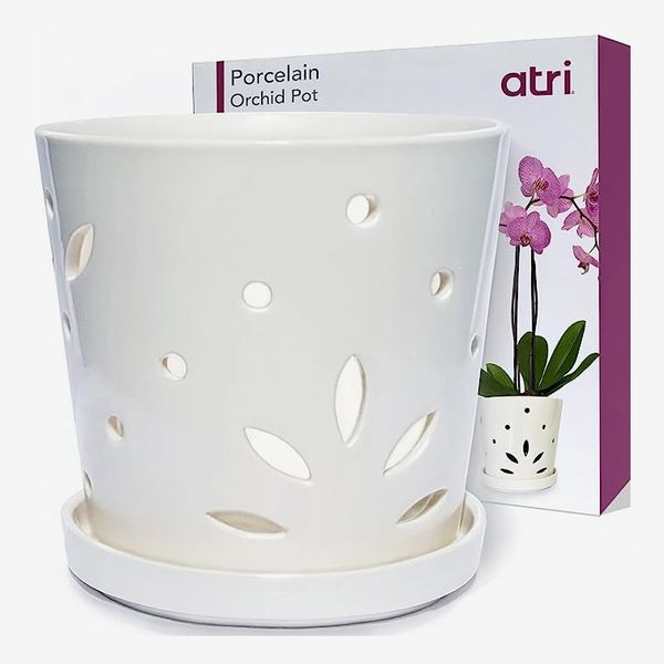 INGOFIN Ceramic Plant Pots - 6 inch + 5 inch Planter with Drainage Hole,  Cylinder Round Flower Orchid Succulent Pots for Indoor or Outdoor Plants