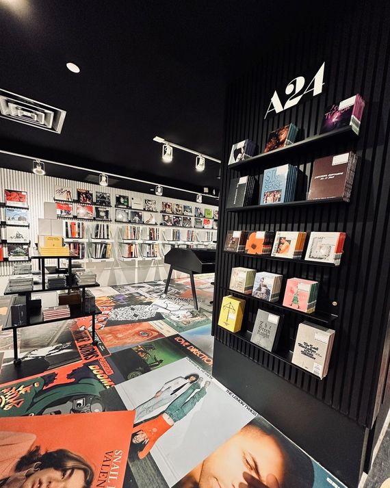 Handout photo showing A24 merchandise in Rough Trade Below