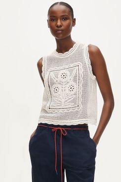 J. Crew Crochet Floral Tank Top
