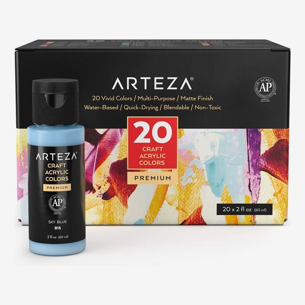 ARTEZA Craft Acrylic Paint Set, Water-Based Acrylic Craft Paint