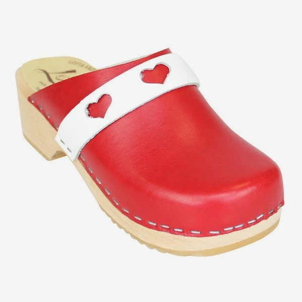 Little Lotta’s Kids Clogs in Red and White Heart