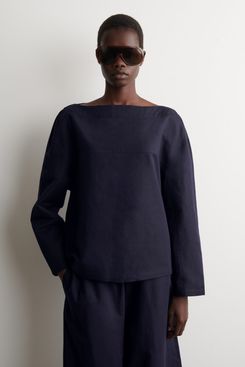 Cos Boat-Neck Linen Blouse