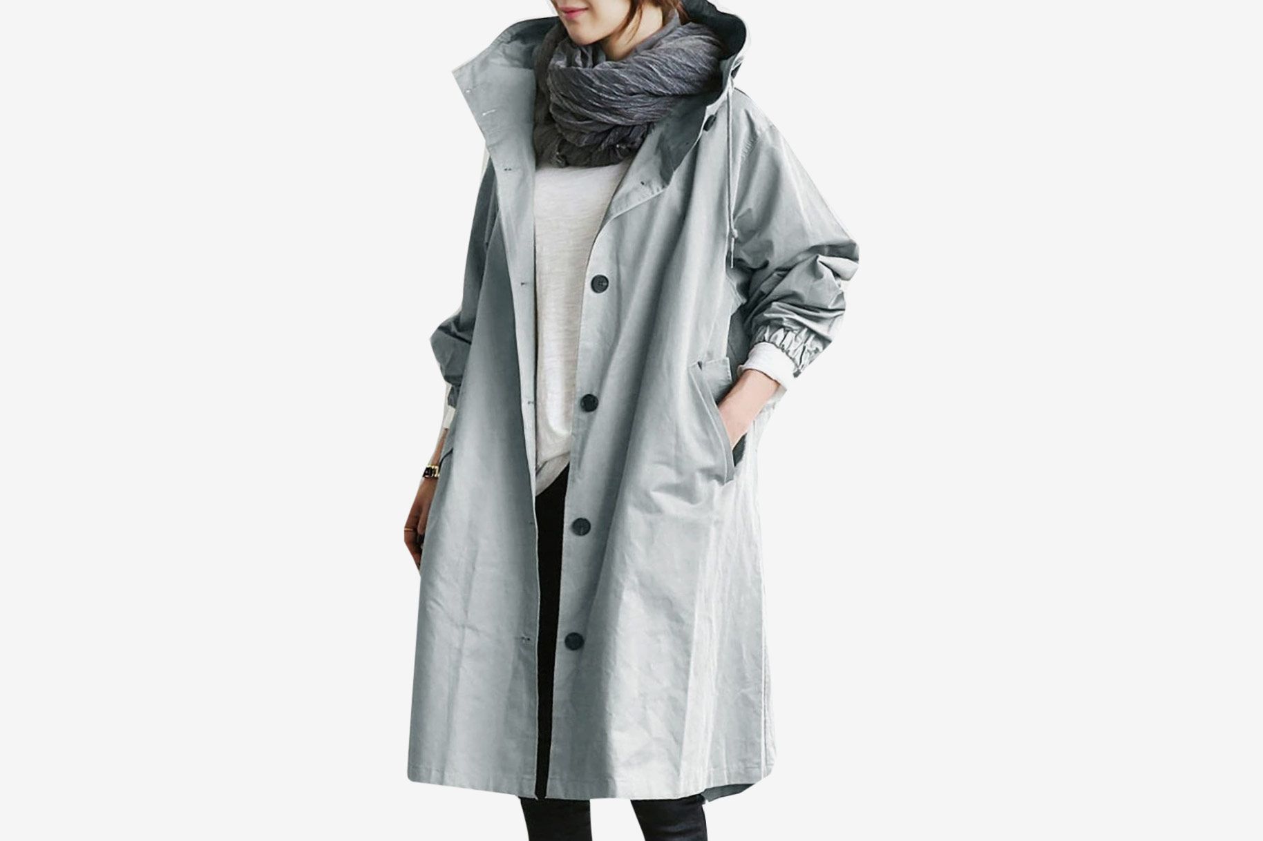 waterproof trench with hood