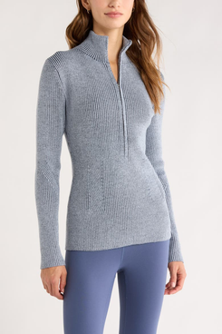 Zella Après Ski Half Zip Rib Sweater