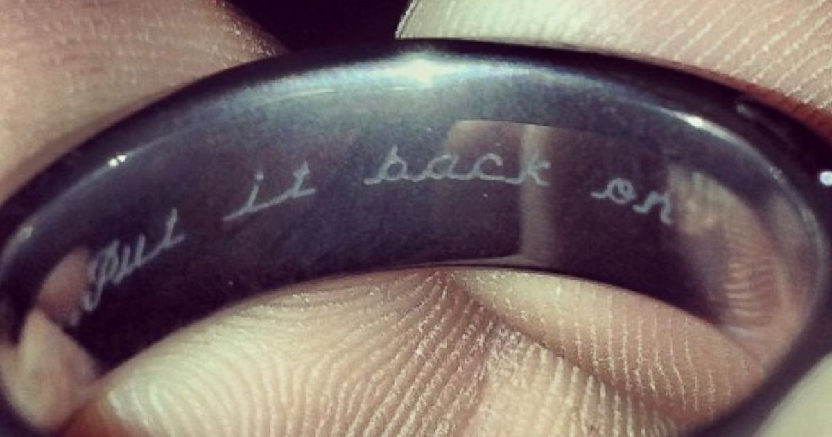 This Woman Engraved Her Husband’s Wedding Ring With a Genius Inscription