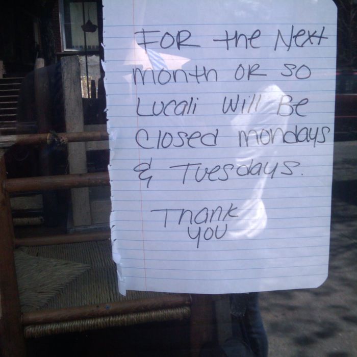 The sign outside Lucali.