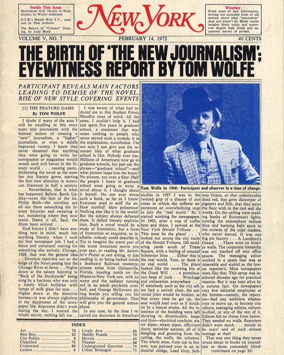 Tom Wolfe: The Birth of 'The New Journalism