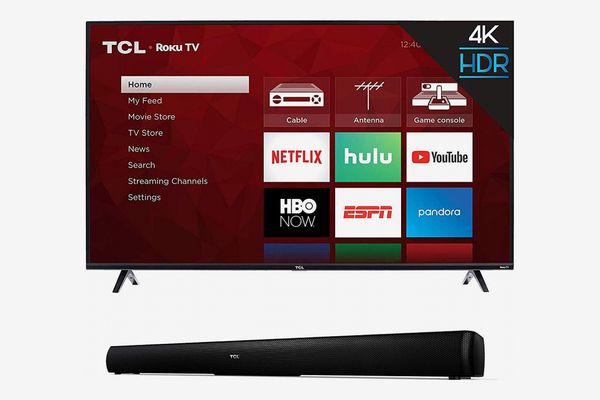 TCL 43 Inch 4K Ultra HD Smart Roku LED TV (2018) with TCL Alto 5 2.0 Channel Home Theater Sound Bar - TS5000