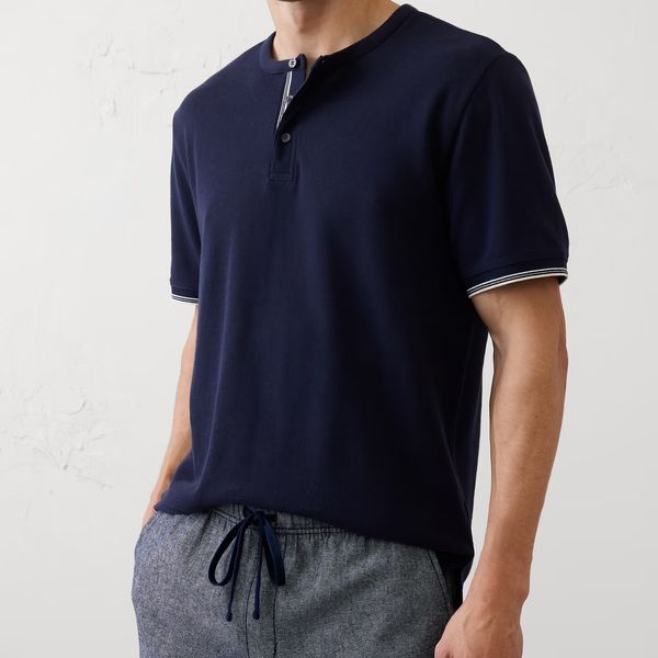 Banana Republic Factory Standard-Fit Textured Tipped Henley