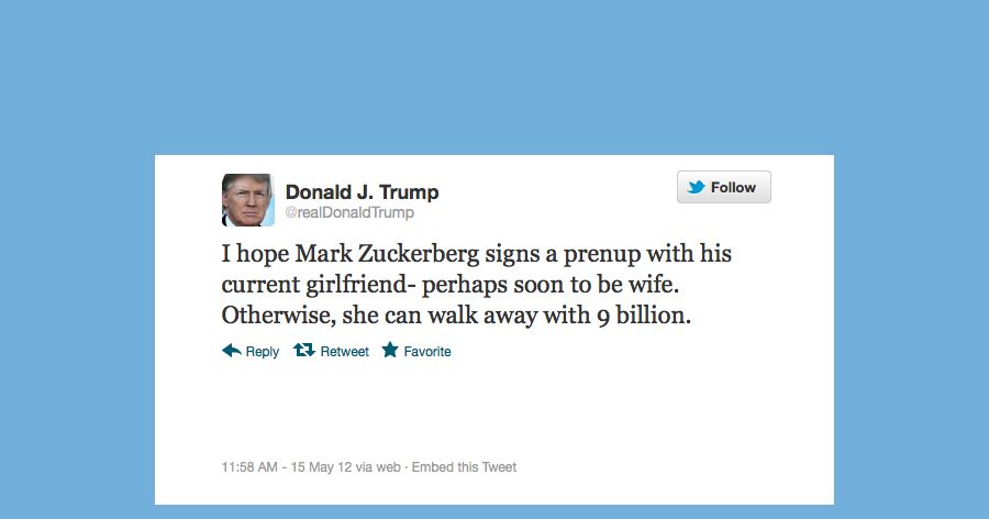 Donald Trump Has Some Advice on Romance for Mark Zuckerberg