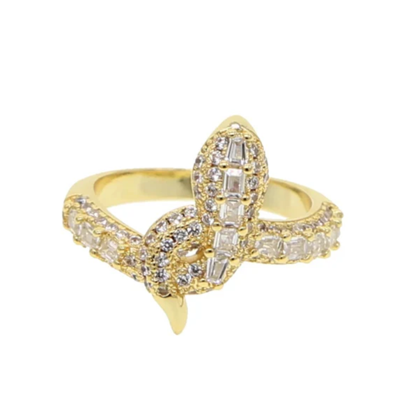 Mazin Jewels Pavé Snake Ring