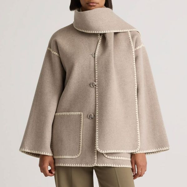 Quince Double-Faced Merino Wool Scarf Coat