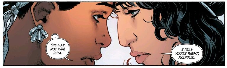 power girl and wonder woman kiss