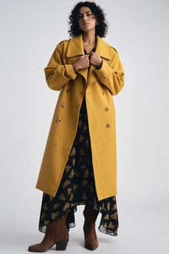 Universal Standard Callaghan Wool Coat - Mustard