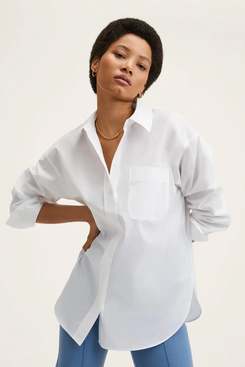 Womens Long Sleeve Classic Collar OL T-Shirt Loose Button Down Blouse Top Shirt
