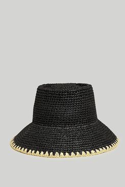 Sombrero de pescador de paja con costuras cruzadas de Madewell