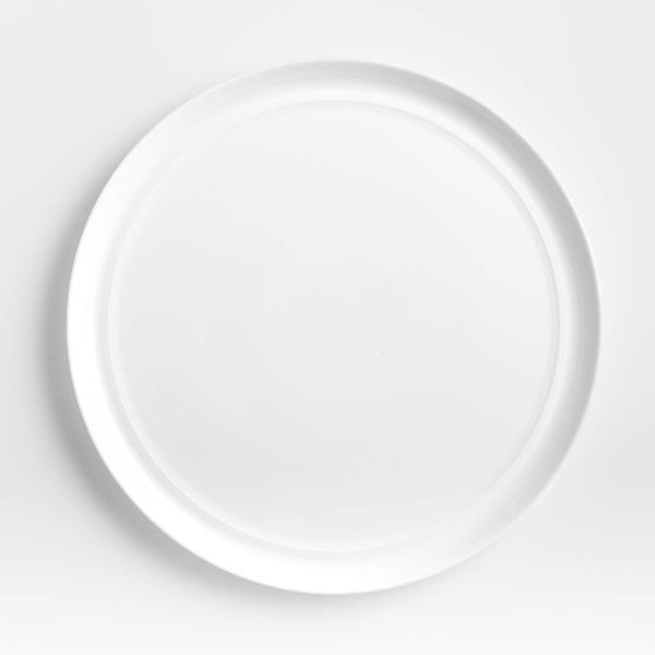 Crate & Barrel Hue White Dinner Plate